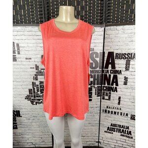 Avia Plus XXL Orange Heather Crew Neck Moisture Wicking Muscle Tank Top